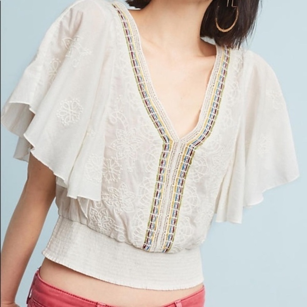 Anthropologie - Floreat Kimono-style v-neck Blouse